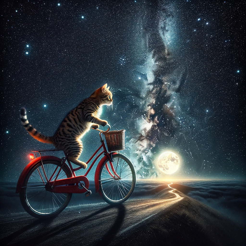 Day The cat rode a bicycle to the moon