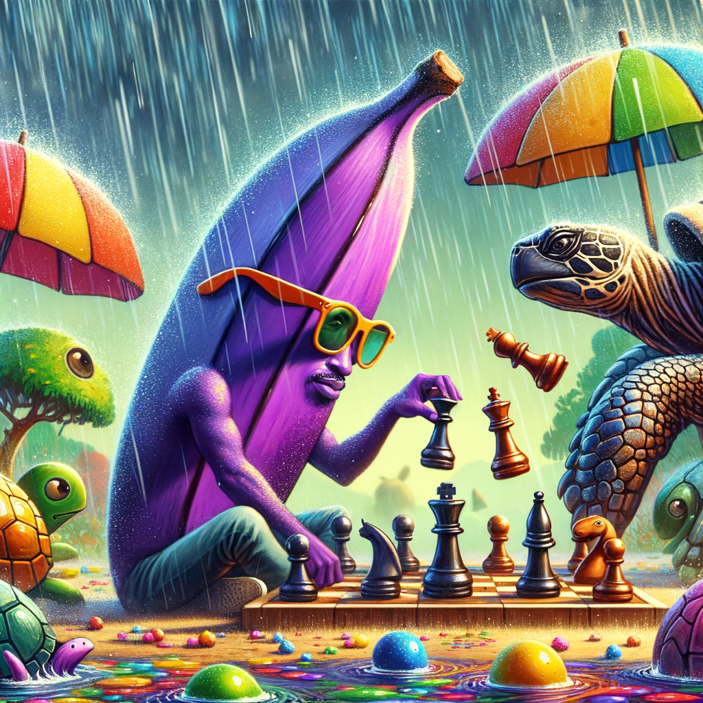 Day The turtle got very angry when she saw that Dr. Banana is unbeatable at chess