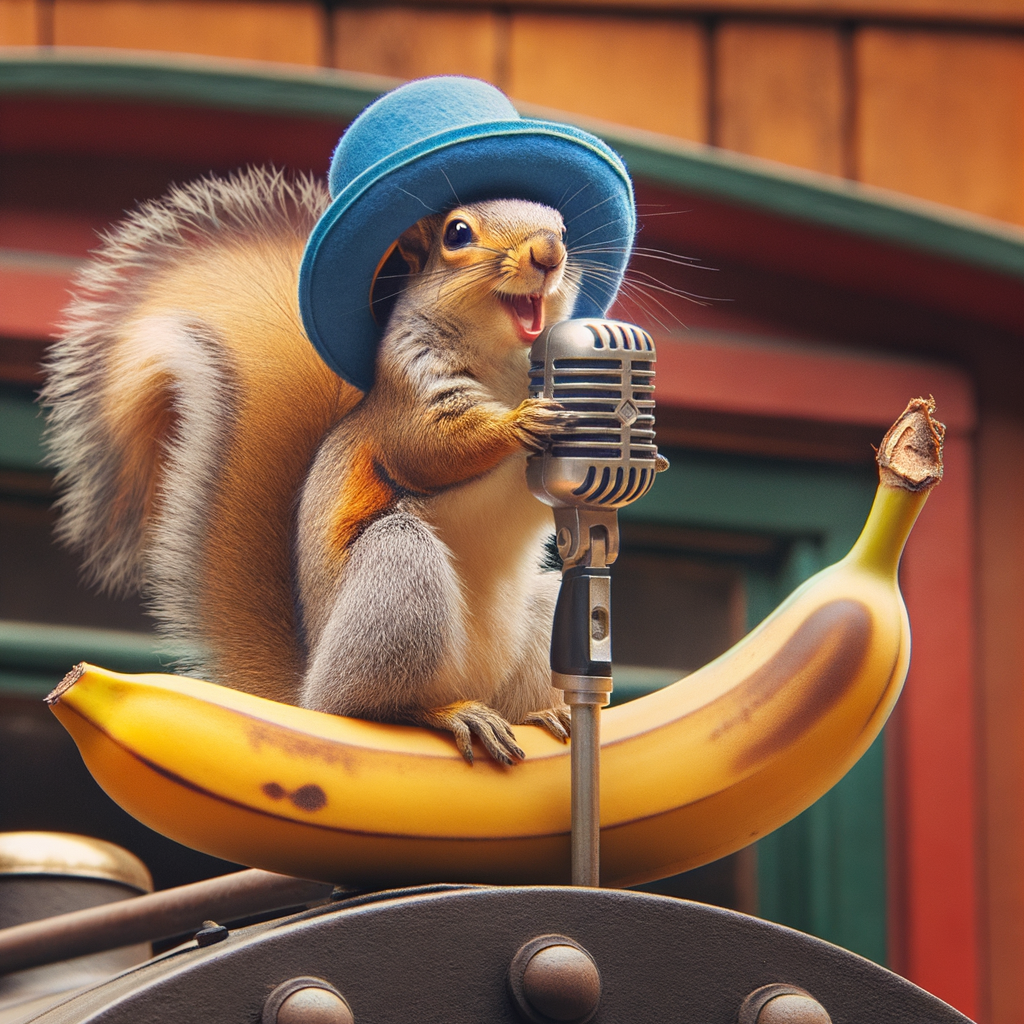 Day It's amazing, I just saw a squirrel with a blue hat singing jazz while sitting on a banana