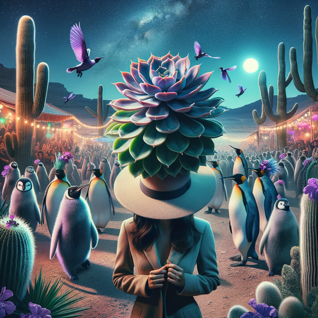 Day The god of the penguins is the cactus, because they love the beauty of the wild