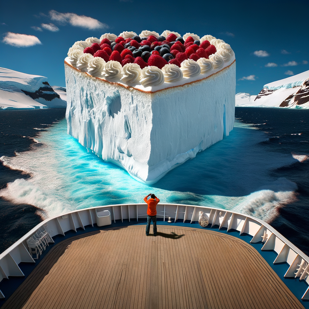 Day From the ship, I could see how the iceberg transformed into a giant cheesecake