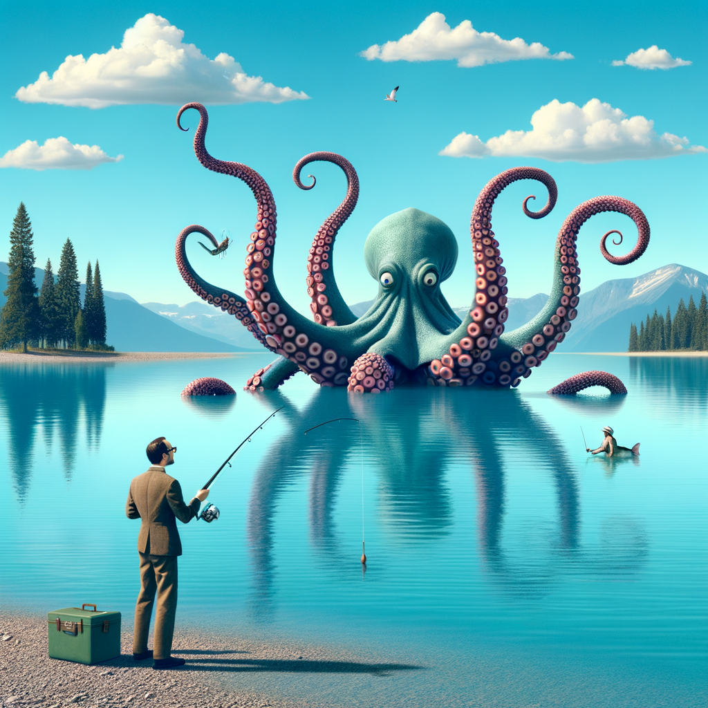 Day I was fishing at the lake when suddenly a giant octopus showed up and told me to let it live in peace, so I packed up my stuff and went home