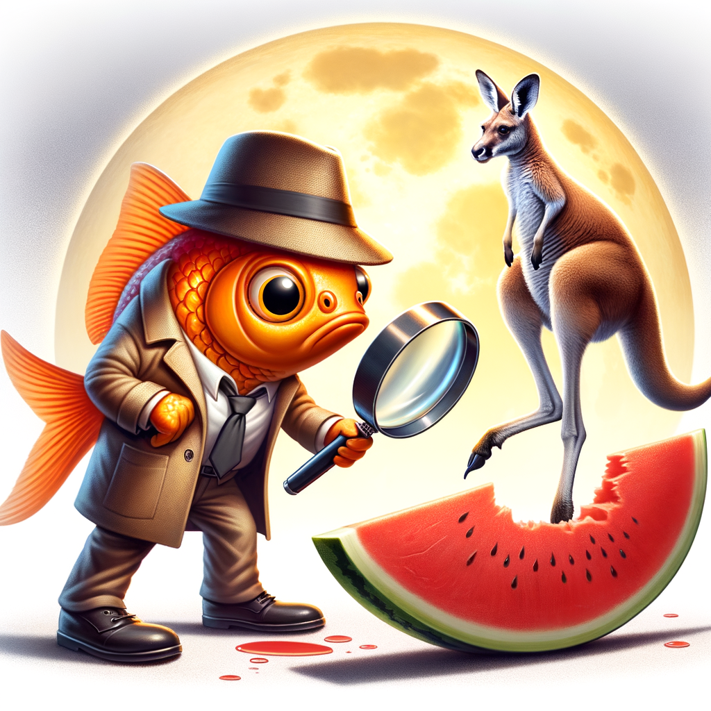 Day Yesterday, the detective goldfish solved a mystery involving a missing watermelon and a mischievous kangaroo who moonlighted as a tap dancer