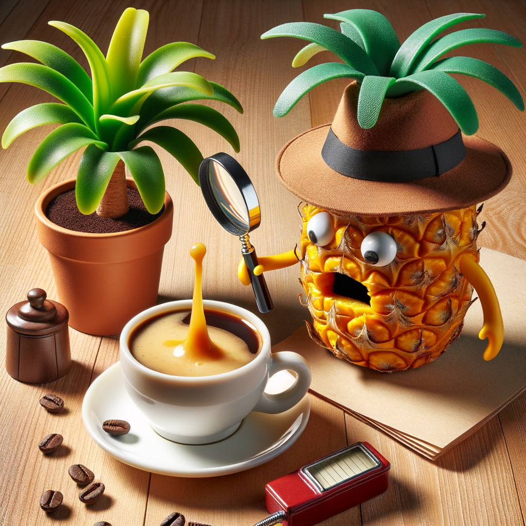 Day A bit of pineapple juice has been spilled in the coffee and the police have hired a palm tree to investigate the case