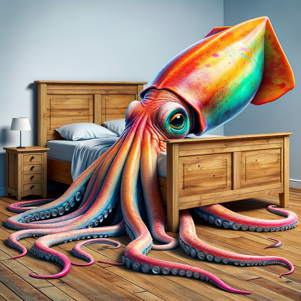 Day Under your bed, there is a giant squid that eats your dreams and gets fatter every day