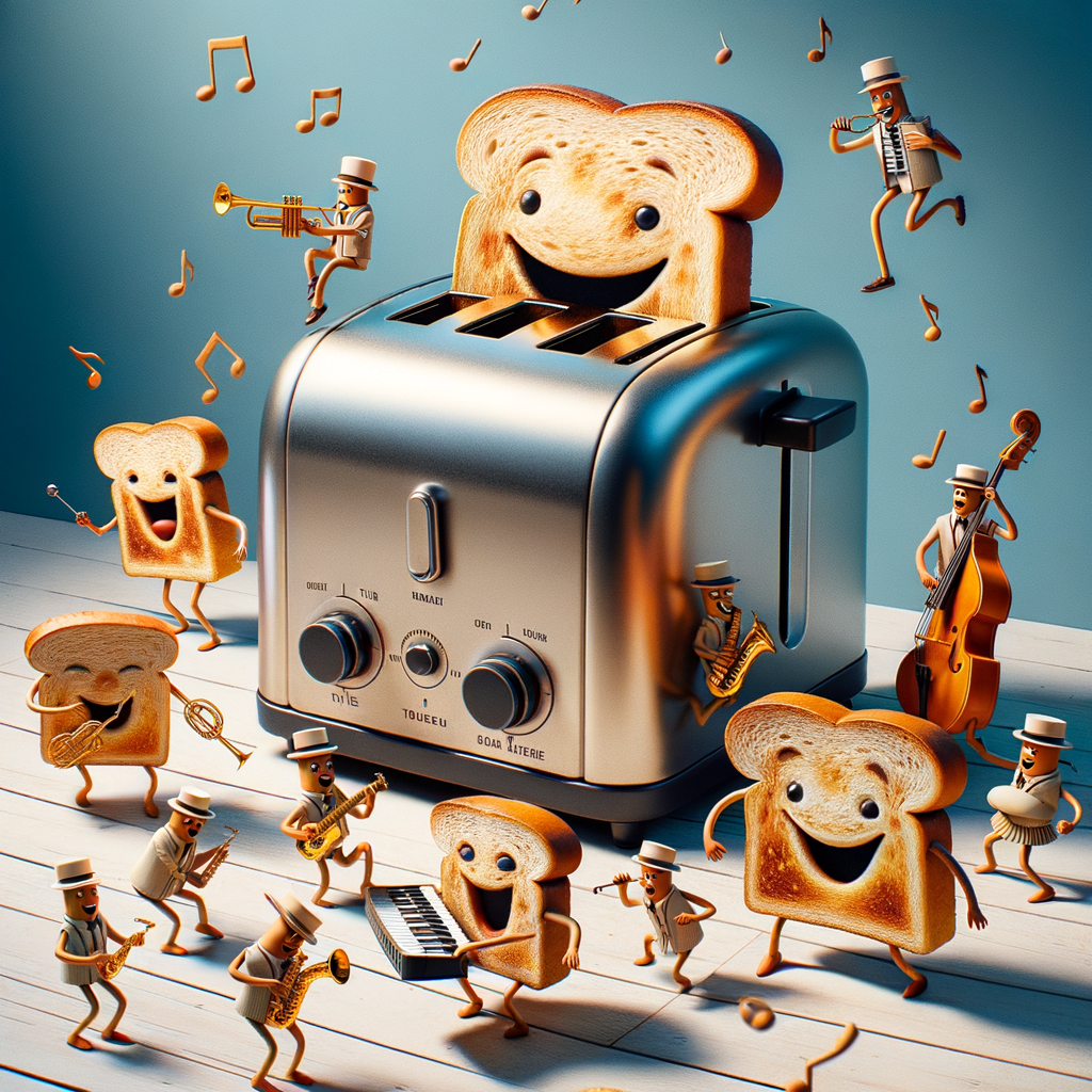 Day In a moment when time forgot its own rules, the toaster hosted a jazz festival, inviting all the neighborhood bread slices to dance and sing until their crusts turned golden brown