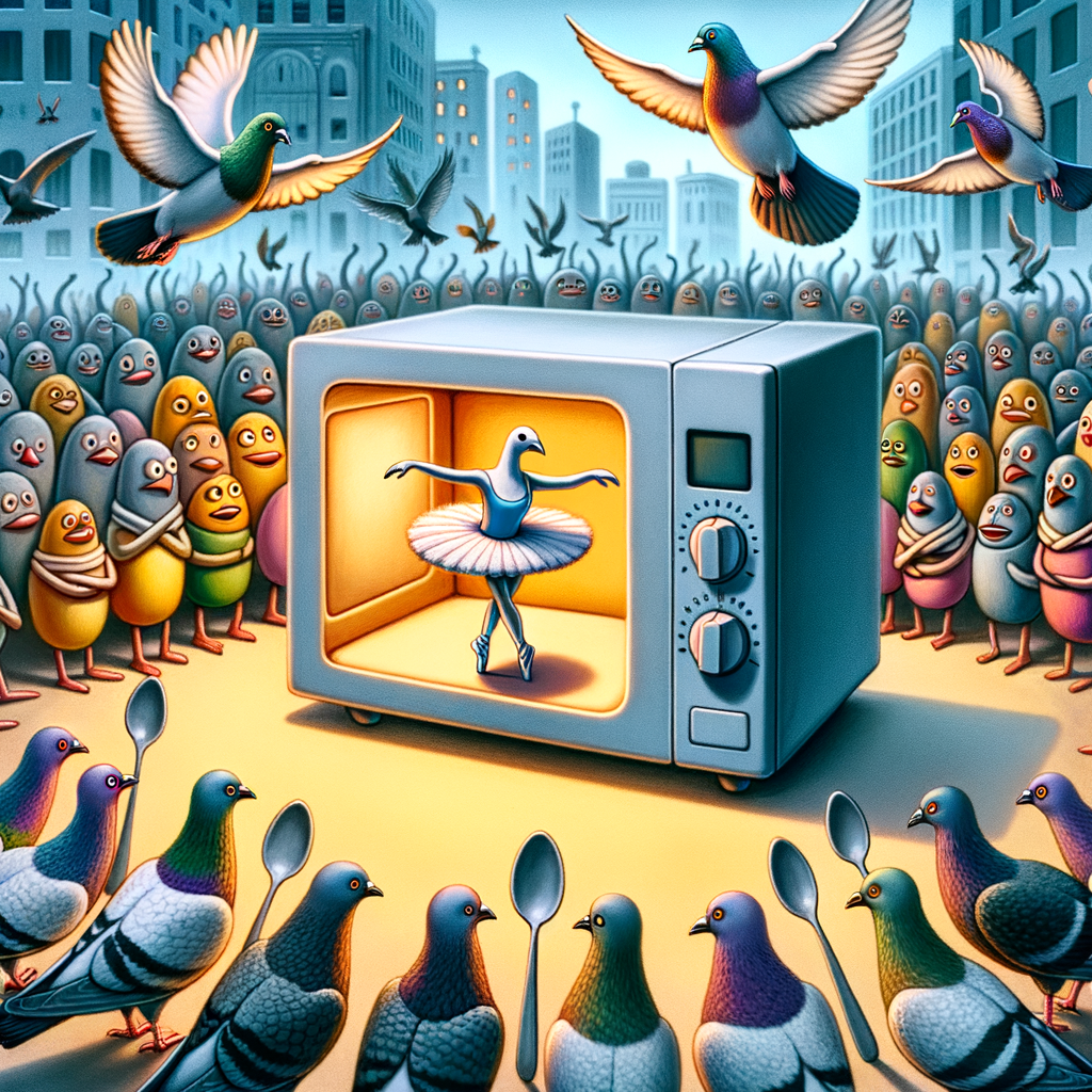 Day Once a year, the pigeons of the world gather to perform classical dance inside a microwave